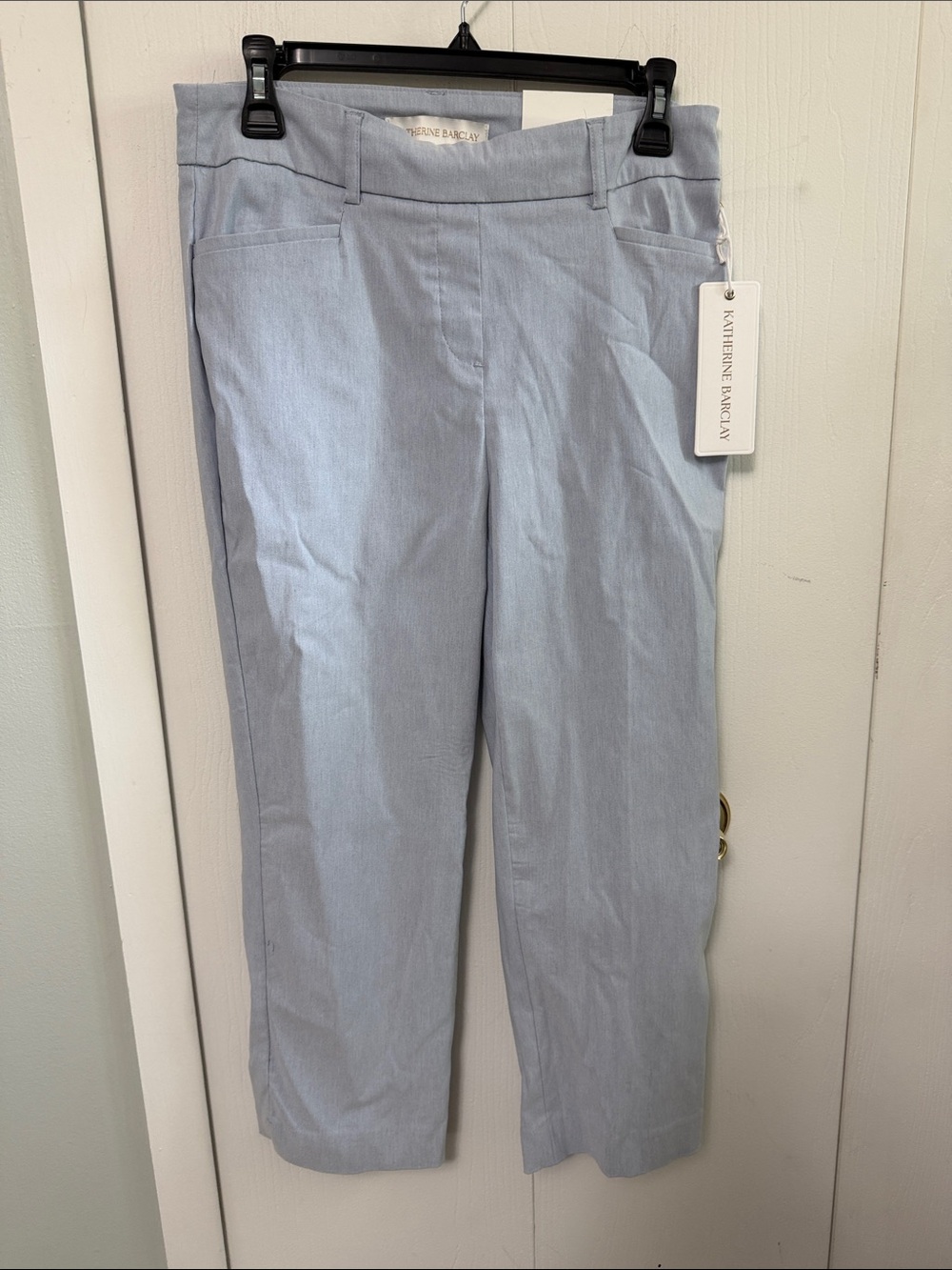 Katherine Barclay Light Blue Cropped Dress Pants